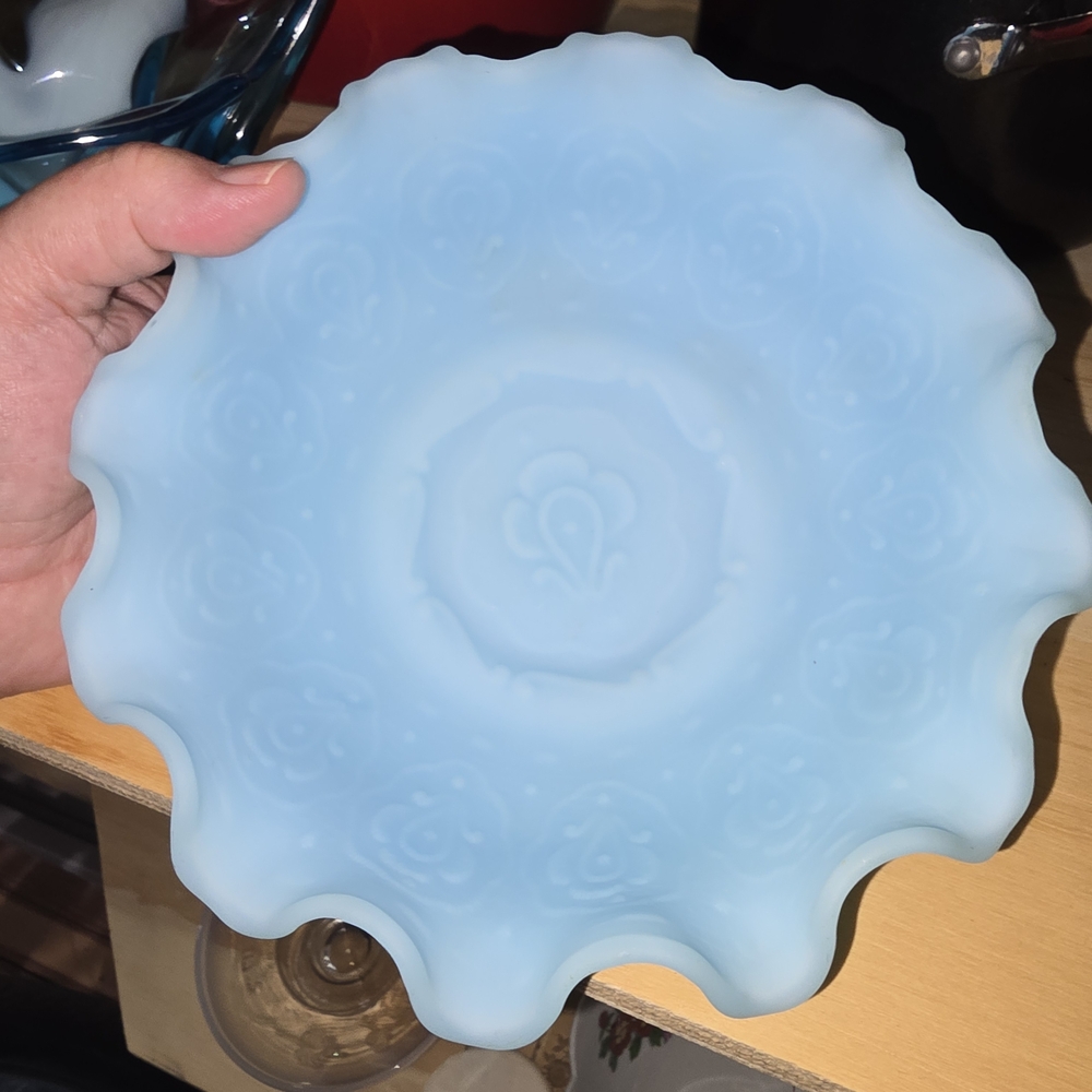 Fenton Elegant Blue Decorative Plate